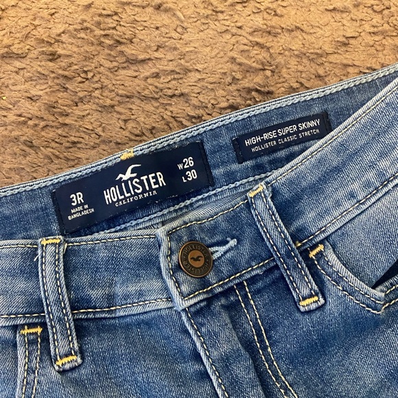 Hollister Curvy High Rise Super Skinny Denim Jeans Tall Size 26 x 30 - Picture 4 of 7